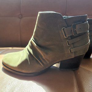 2 for $22 Green Booties with Brown Heel
